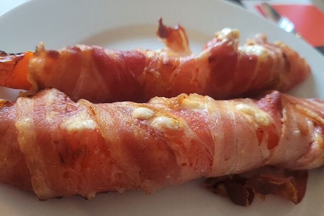 Gefüllte Spitzpaprika im Baconmantel aus der Heißluftfritteuse von ...