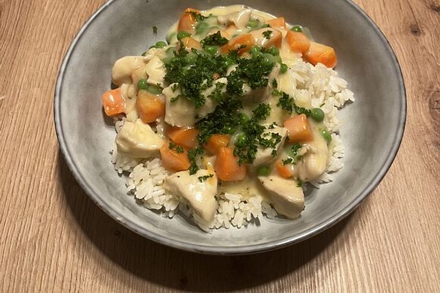 Schnelles Hühnerfrikassee mit Reis von nicomaier90| Chefkoch