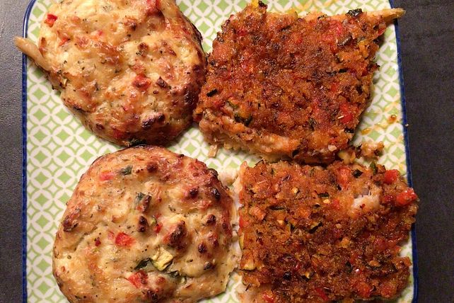 Überbackenes Seelachsfilet und Gemüse-Käse-Taler von Smergol| Chefkoch