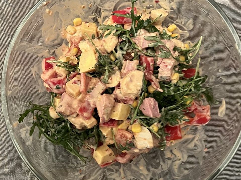 Käse-Paprika-Salat mit geräuchertem Schweinelendchen von OnkelKlausi ...