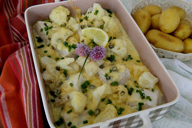 Dänischer Blumenkohlauflauf mit Kabeljau von Tatunca| Chefkoch