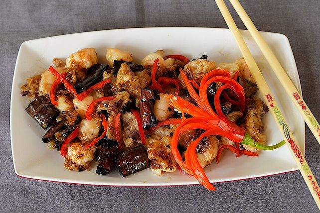 Geschälte und gebratene Garnelen Kung-Pao Art von dieter_sedlaczek ...