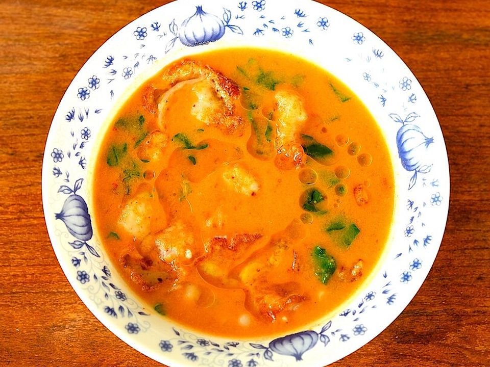 Tomaten-Kokoscremesuppe mit gebratenen Garnelen von dieter_sedlaczek ...