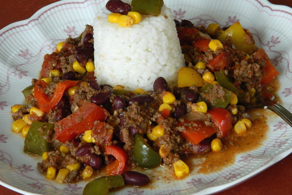 Buntes Chili con carne