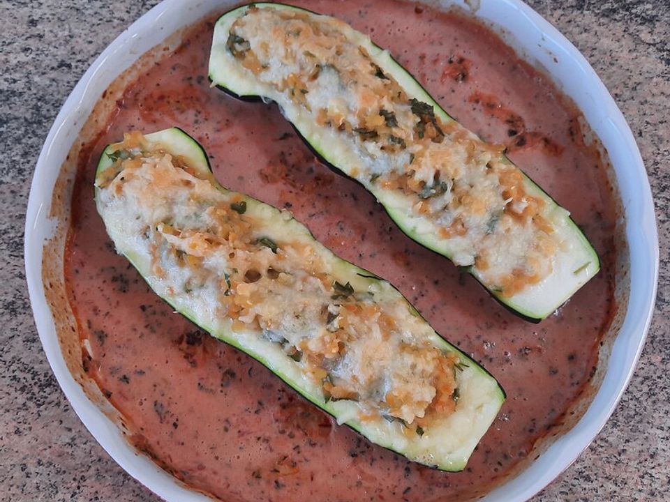 Gefüllte Zucchini Aus Dem Backofen Von 007krümeltiger| Chefkoch