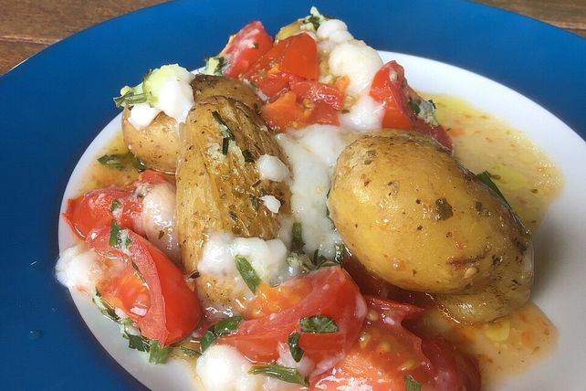 Knoblauch-Kartoffeln mit Tomaten und Schafskäse von Sanjara1| Chefkoch Knoblauch-Kartoffeln mit Tomaten und Schafskäse von Sanjara1| Chefkoch