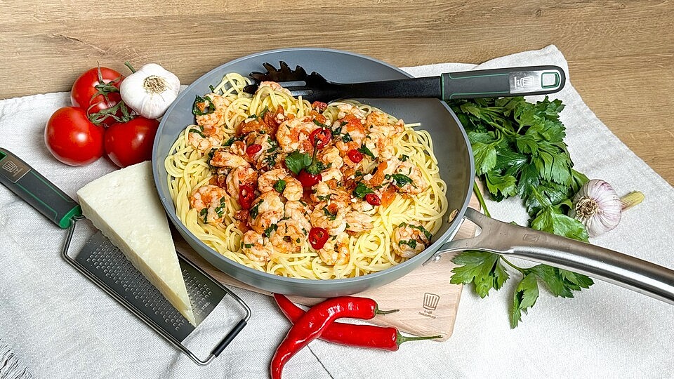 Shrimps Pasta von chefkochtrifftfackelmann
