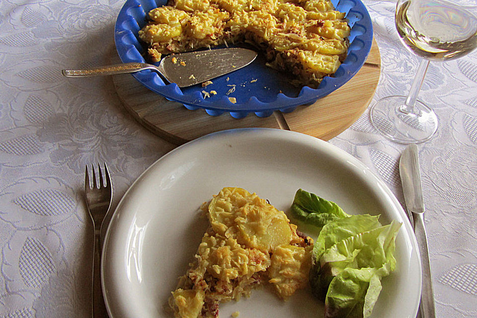 Kartoffel - Quiche mit Sauerkraut