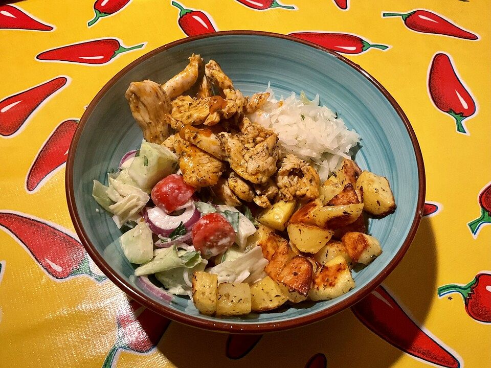 Schnelle Hähnchen-Gyros-Bowl von energybird| Chefkoch