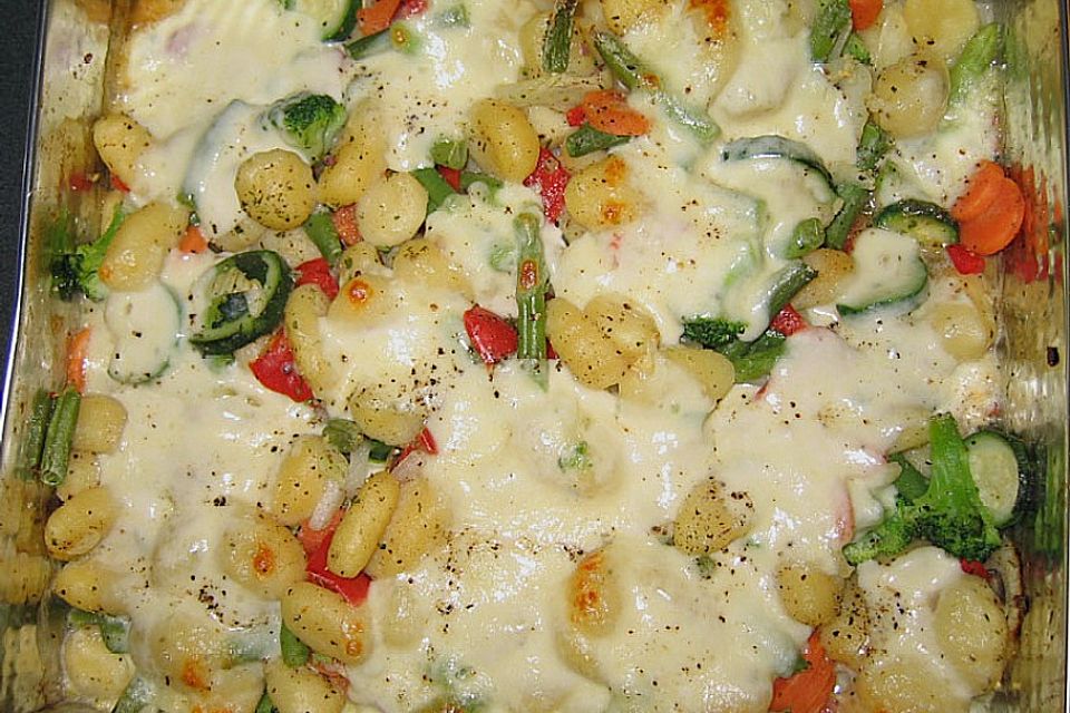 Gnocchi - Gratin mit Knoblauchgemüse