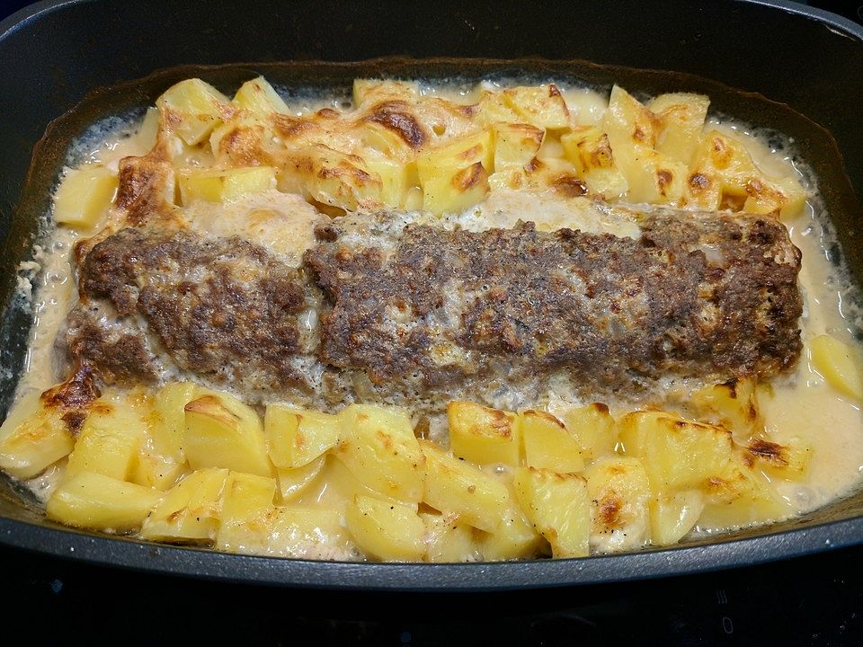 Römertopf - Kräuterhackroulade mit Sahnekartoffeln von murri| Chefkoch