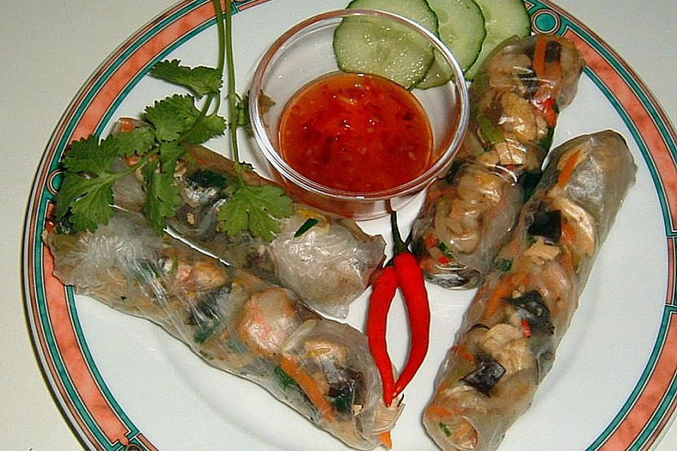 Frische vietnamesische Frühlingsrollen