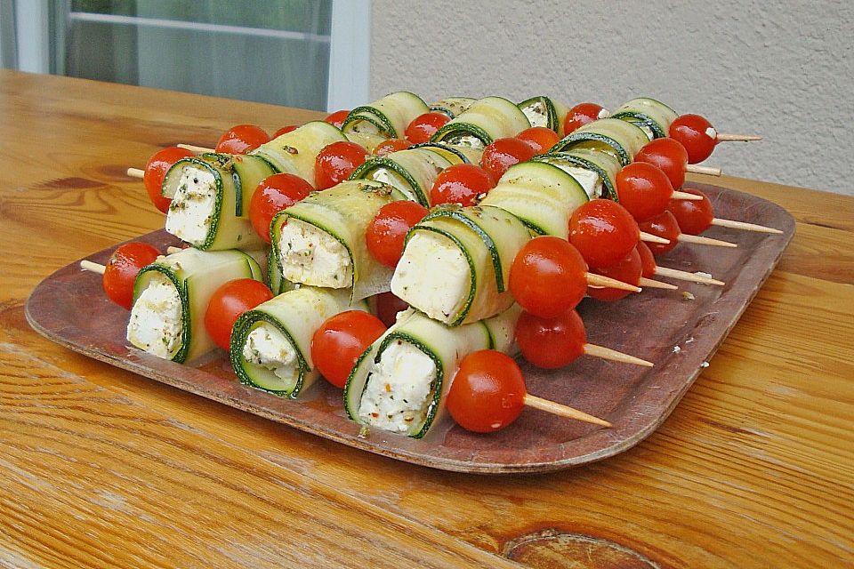 Zucchini-Käse-Spieße