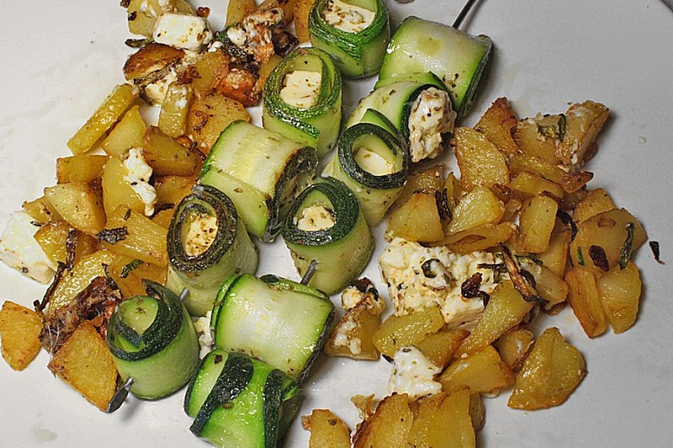 Zucchini-Käse-Spieße