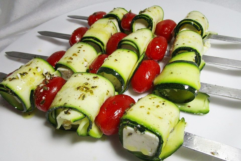 Zucchini-Käse-Spieße