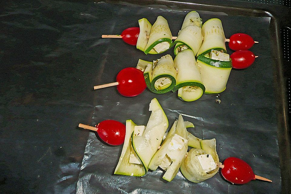 Zucchini-Käse-Spieße