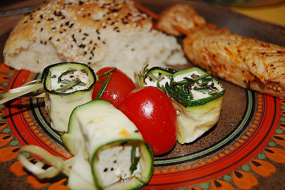 Zucchini-Käse-Spieße