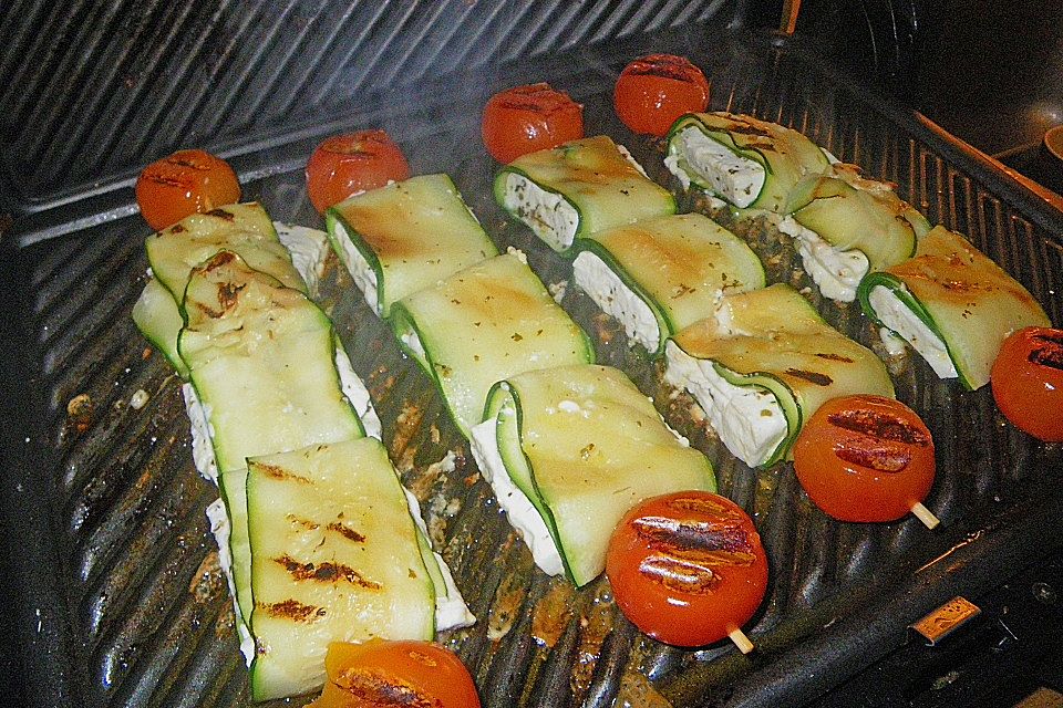 Zucchini-Käse-Spieße