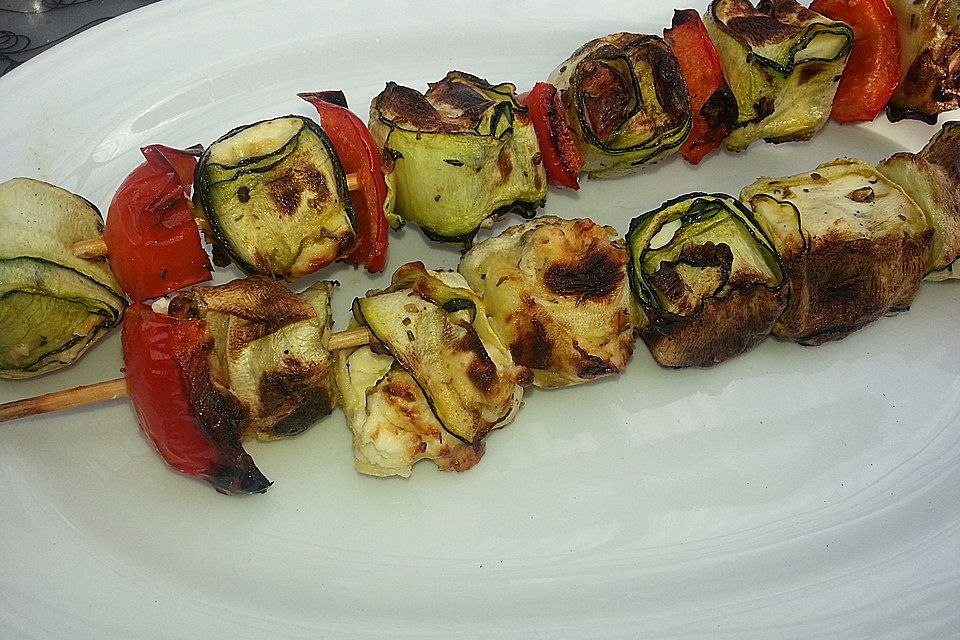 Zucchini-Käse-Spieße