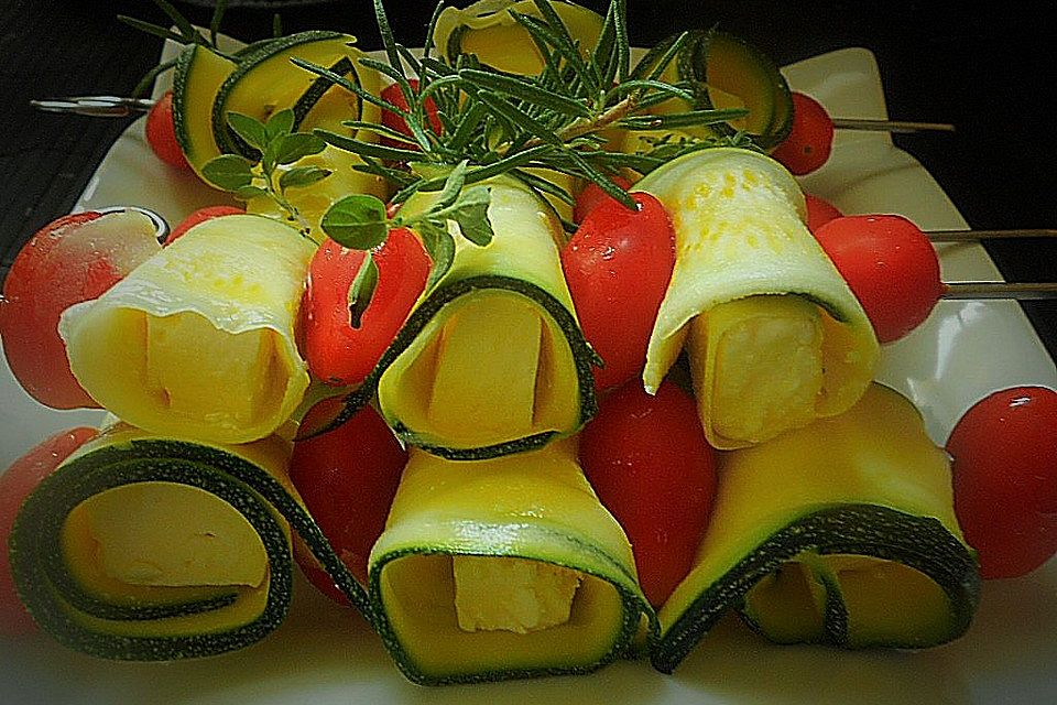 Zucchini-Käse-Spieße