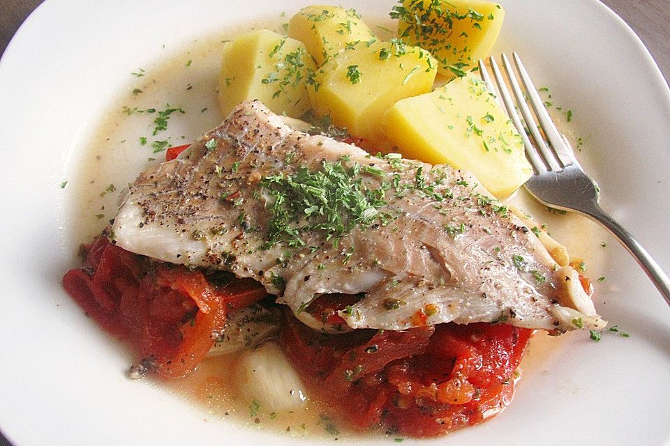 Fischfilet mit Kräuter - Tomaten