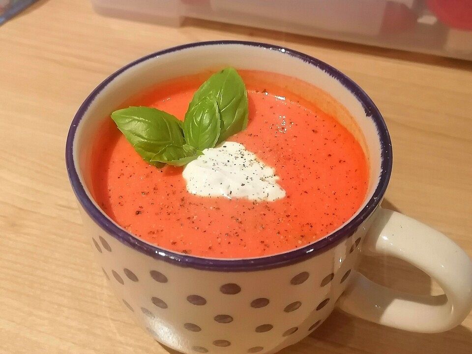 Mug-Soup Tomate-Basilikum aus der Mikrowelle von korinte777| Chefkoch