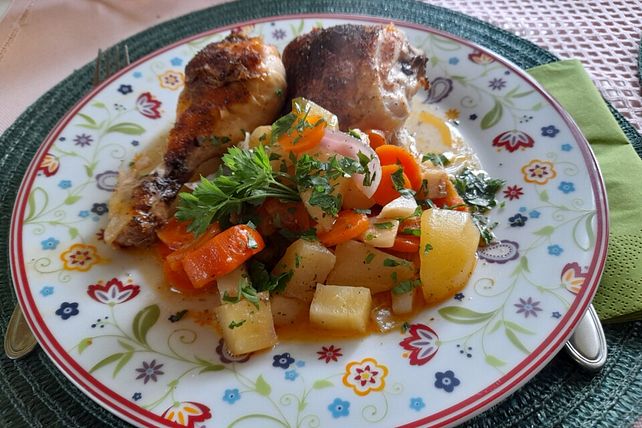 Hähnchenschenkel mit Wurzelgemüse von Anaid55| Chefkoch