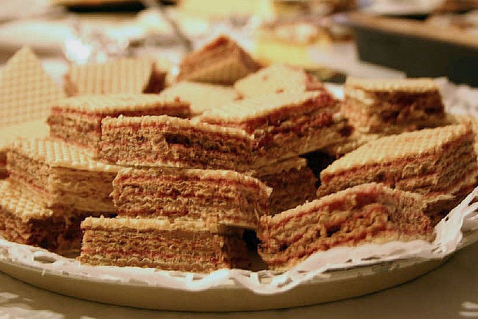 Waffelblätter (Oblaten) - Kuchen mit Moccacreme