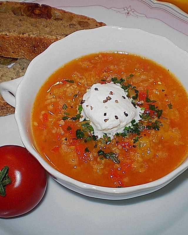 Paprika - Grünkern - Suppe