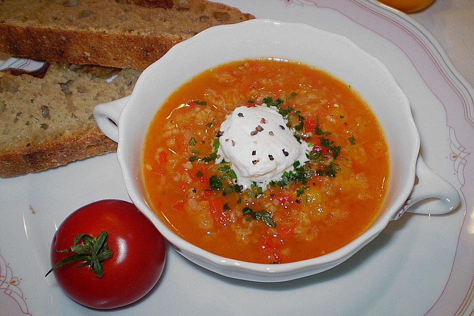 Paprika - Grünkern - Suppe