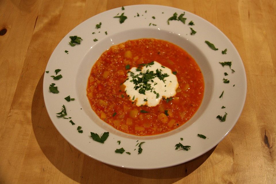 Paprika - Grünkern - Suppe