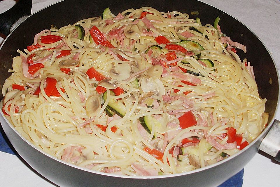 Zucchini - Champignon - Spaghetti