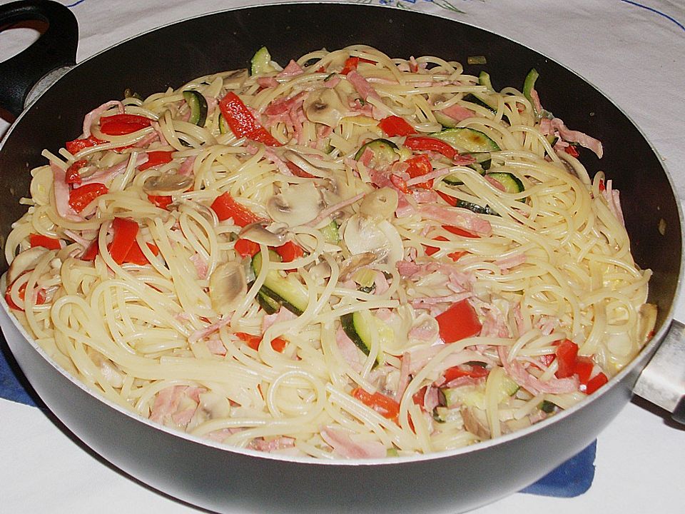 Zucchini - Champignon - Spaghetti von Yamina| Chefkoch