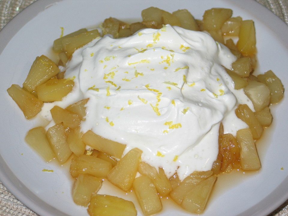 Gebratene Ananas mit Zitronensahne von savannah1 | Chefkoch