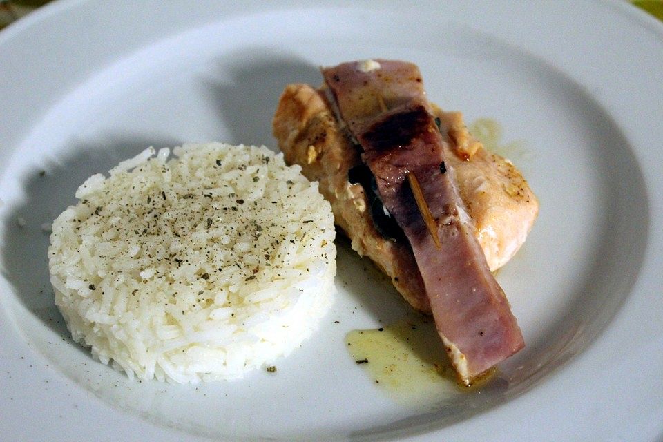 Lachs - Saltimbocca mit Wildreis