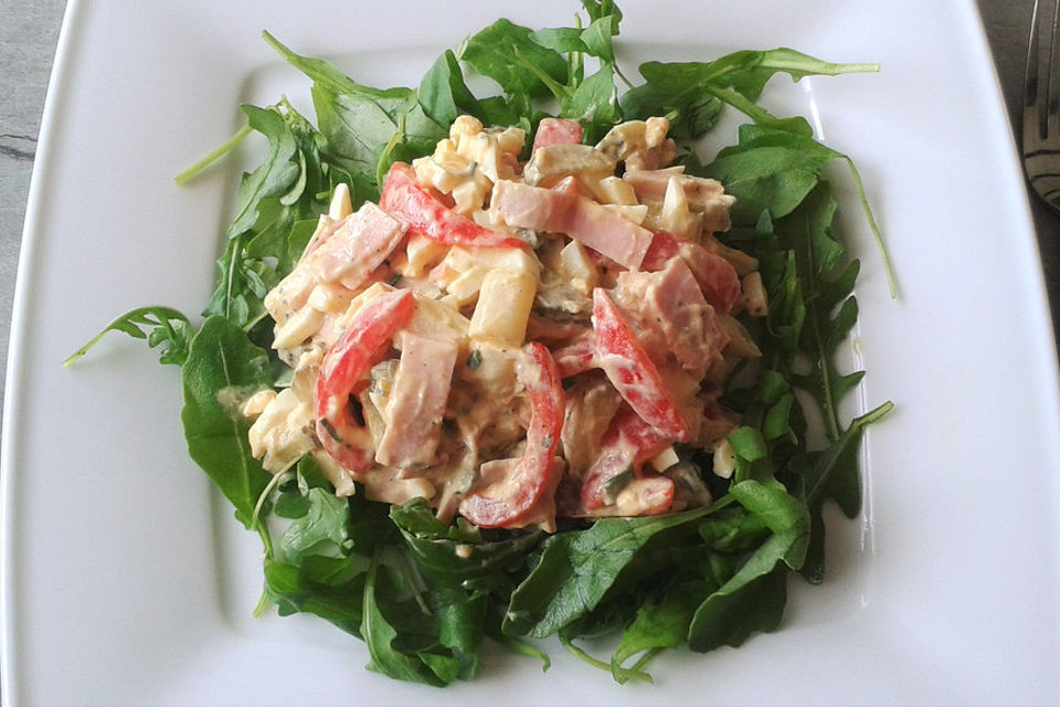 Eier - Salat mit Schinken und Spargel