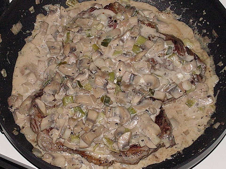 Rumpsteak mit Champignon-Käsekruste von Biene62| Chefkoch