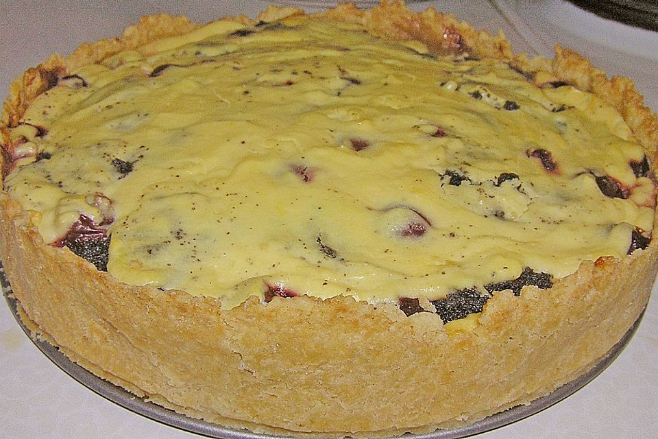 Mohn - Käsekuchen mit Kirschen