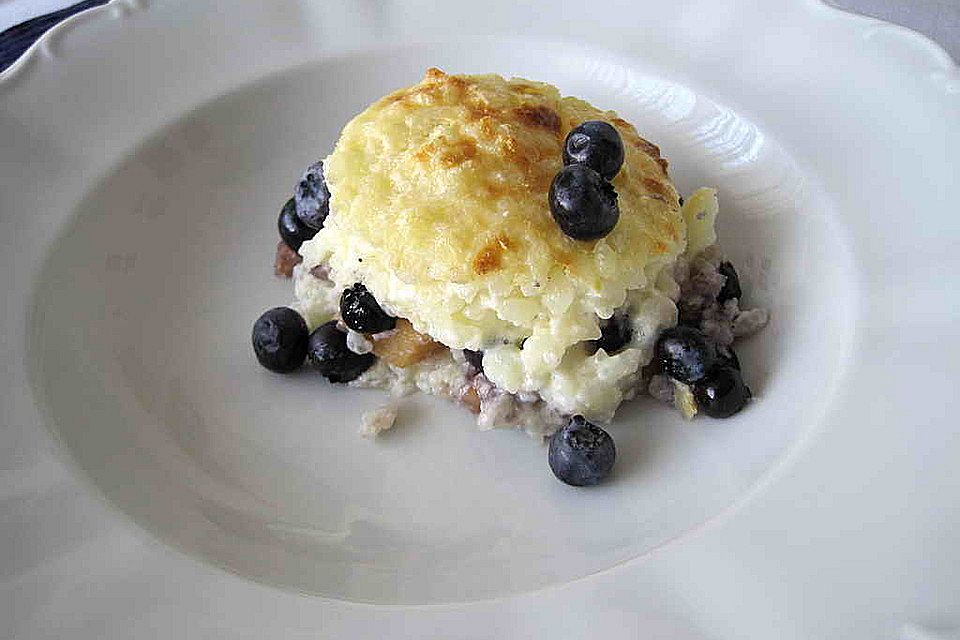 Reisauflauf mit Heidelbeeren