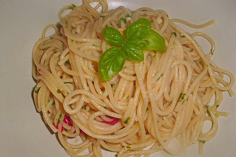 Olivenöl - Knoblauch - Soße für Spaghetti