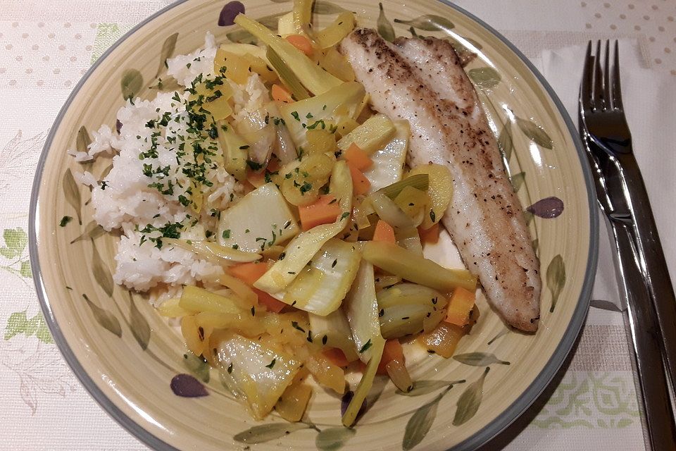 Fisch mit Safran - Fenchel 