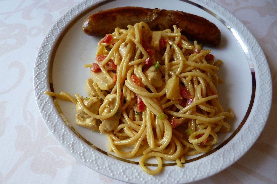 Spaghettisalat mit Pute