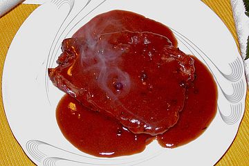 Rotweinkotelett mit Pfeffersoße