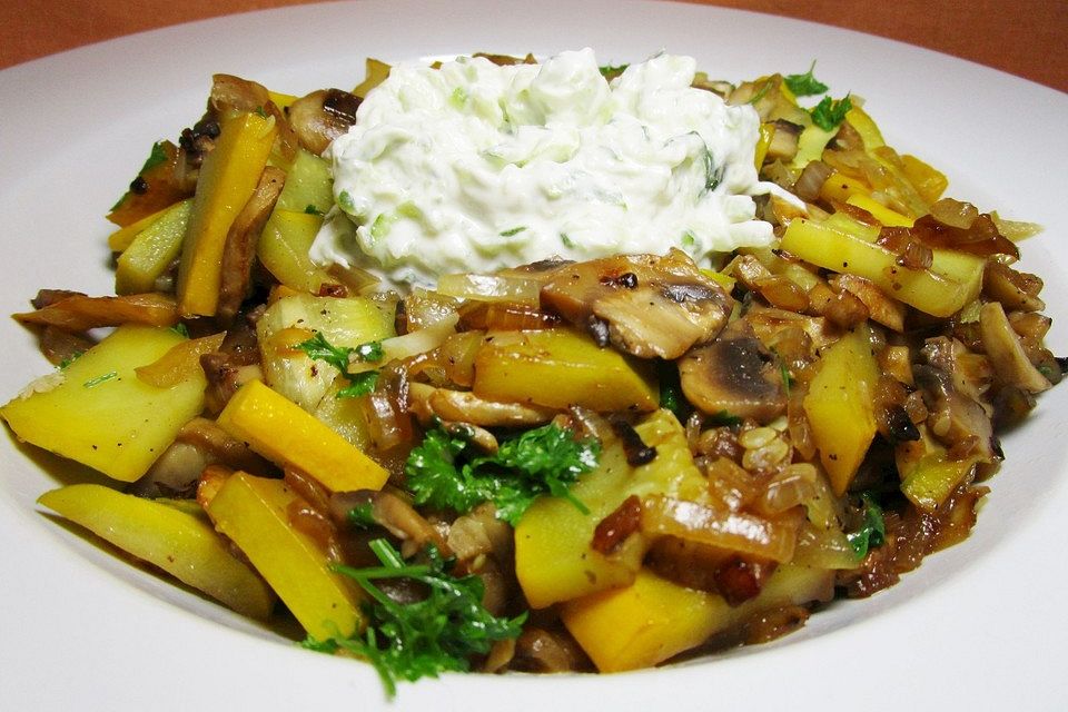 Zucchini-Champignon-Pfanne