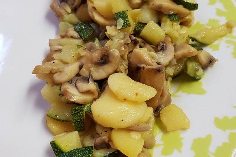 Zucchini-Champignon-Pfanne