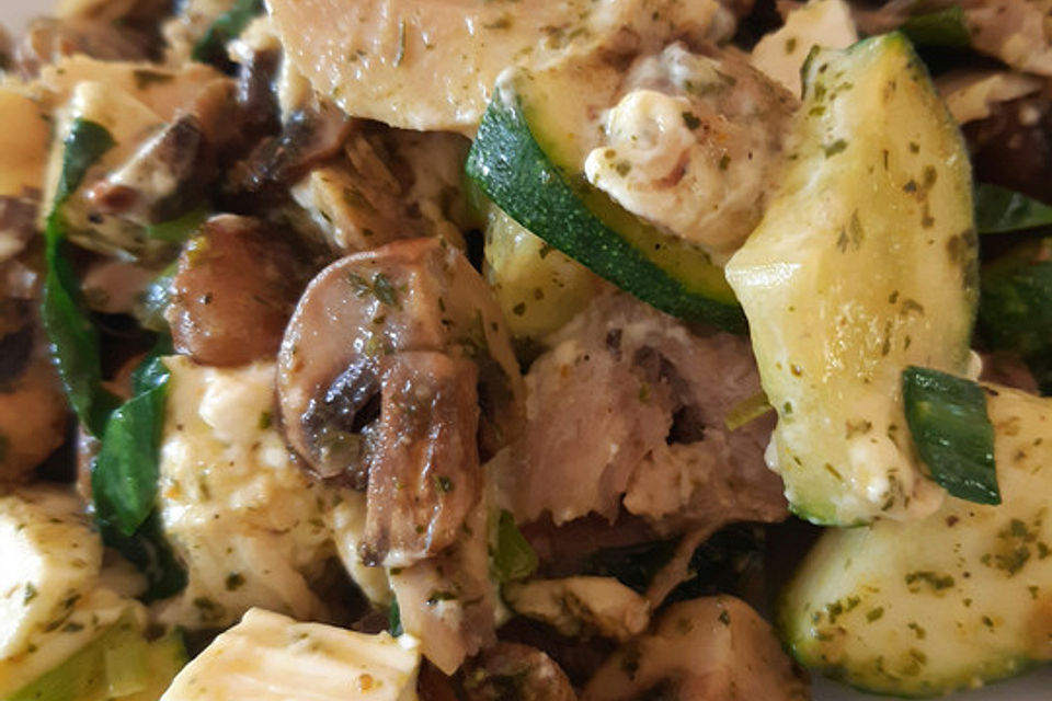 Zucchini-Champignon-Pfanne