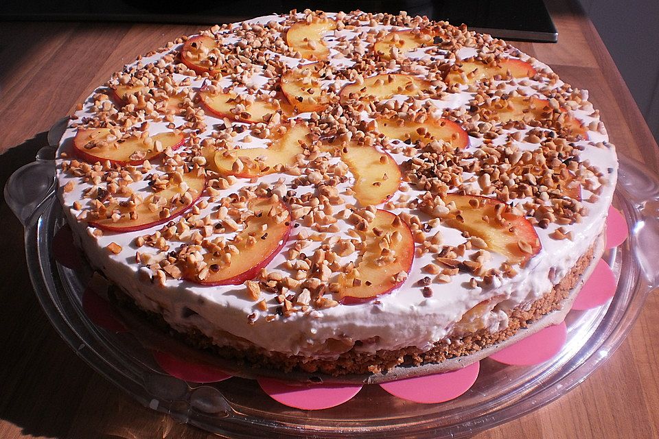 Pfirsich - Mandel - Torte mit Mascarpone