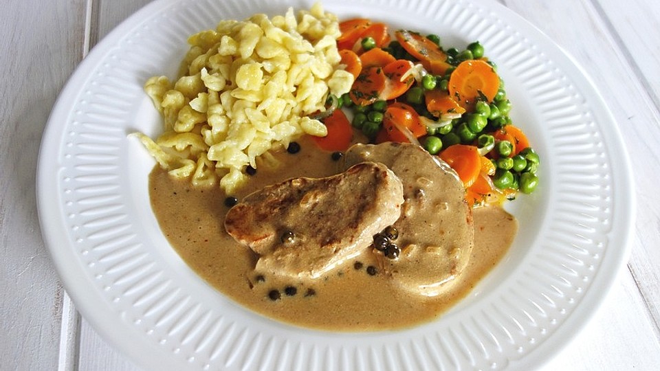 Schweinefilet in Pfeffersoße