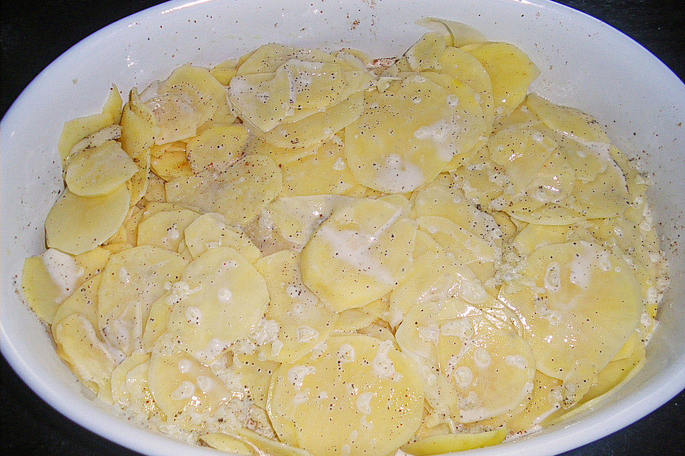 Einfacher Kartoffelgratin