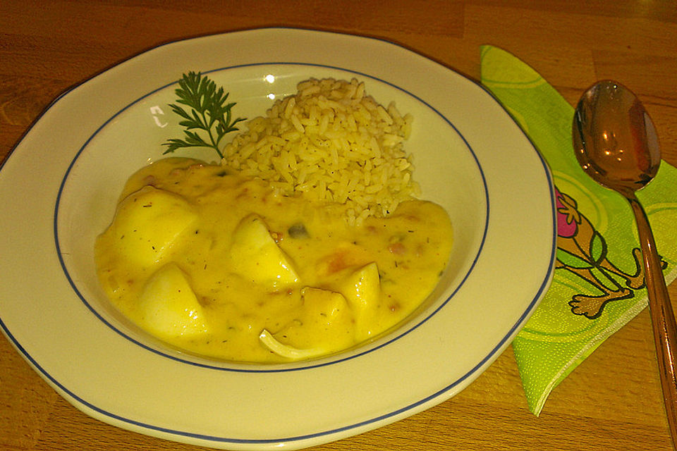 Eierragout mit Reis